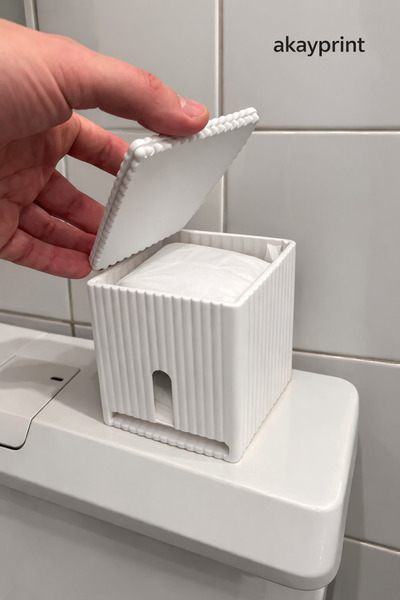 Akay3dPrint AkayPrint Minimal Kare Ped Saklama Kutusu – Hijyenik Ped Kutusu