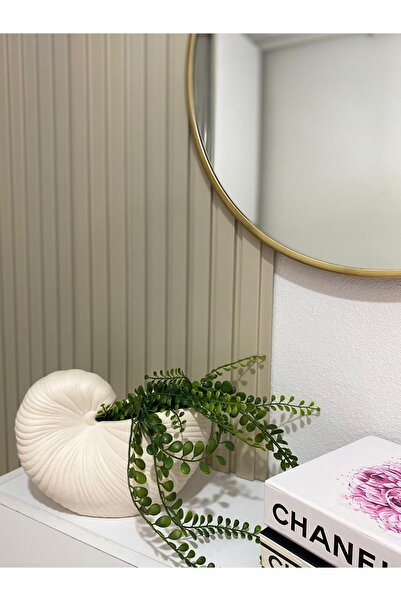 Tuge Home Deniz Kabuğu Seramik Vazo – Kum Beji