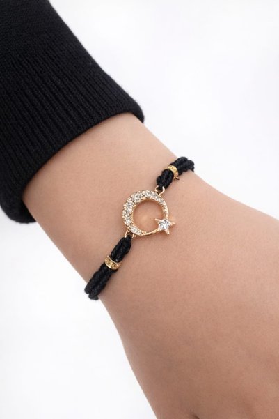 EL YAPIMI Zircon Stone Crescent Star Bracelet