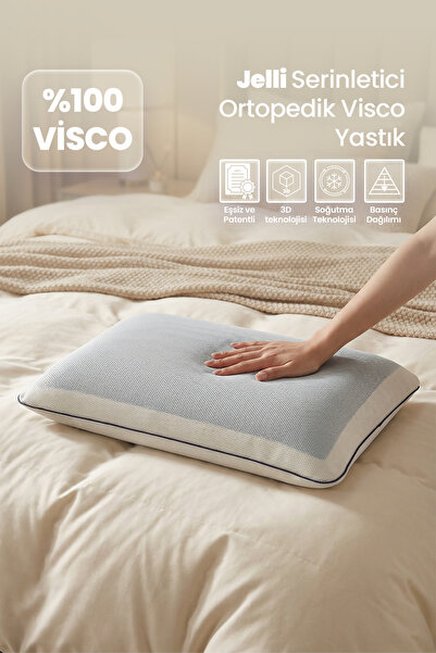 Empressco Terletmeyen Ortopedik Yastık Serinleten Visco Yastık Jelli Yastık 6...