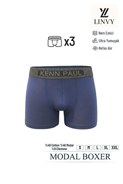 KENN PAUL Erkek Modal Boxer | Ultra Yumuşak, Nefes Alan, Nem Emici, Esnek ve ...
