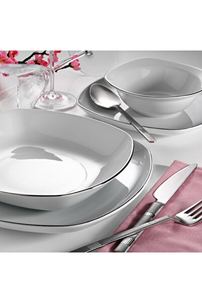 Kütahya Porselen Efes 6 Parça Platin 20 Cm Pasta Tabak