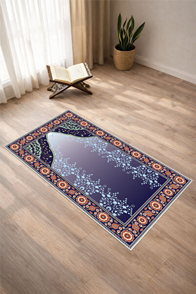 Pelura Halı Classic Pattern Printed Non-Slip Washable Prayer Rug