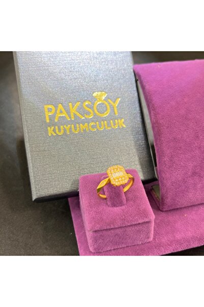 paksoy kuyumculuk 22 Ayar Altın Taşlı Yüzük Baget Model 2.73gr 16 Numara Kadı...