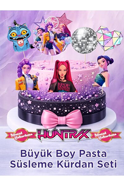 Masal Şekerleme Büyük Boy K pop Hunterx Pasta Süsleme Kürdan Seti Mira Rumi Z...