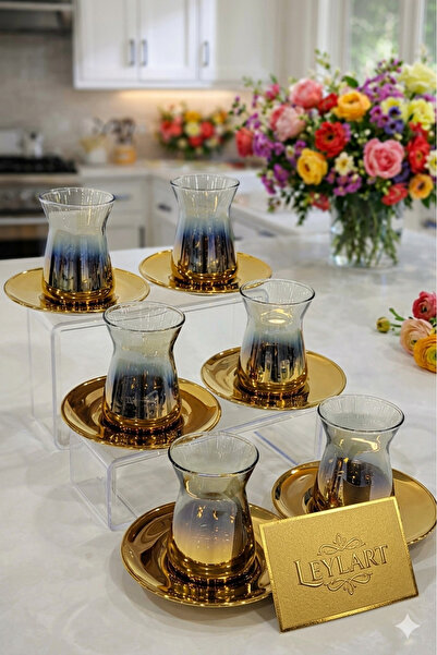 LeylArt Sapphire Tea Series, 12-Piece Tea Set, Tea Cup