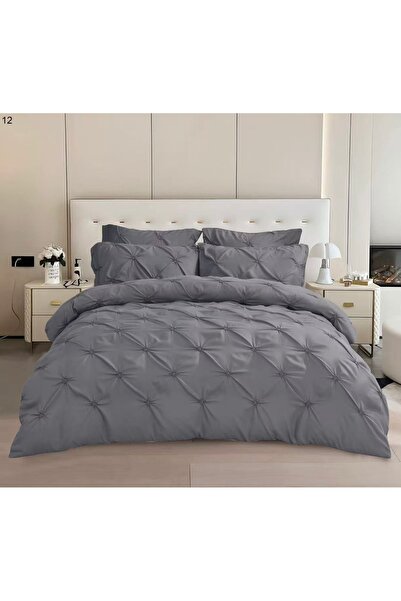 Truva Home Lenjerie de Pat Velmora Finet 6 Piese cu Nasturi - Set Pat Premium...