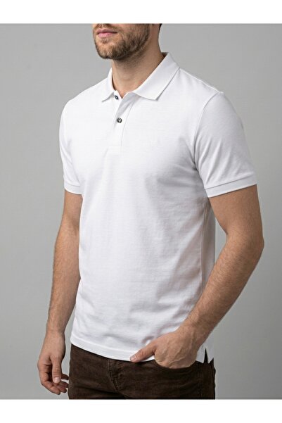homiro Men's Polo Collar Basic Short Sleeve Casual T-Shirt - White