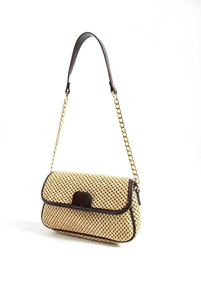 Çanta Trend New Season Straw Model Women's Baguette and Shoulder Bag Bag