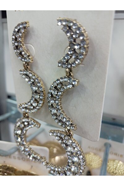 accessoriess Gold Color Stone Crescent Hanging Earrings
