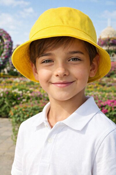 HAZAL KAYA ATELIER Yellow Boys' Bucket Hat 10-18 Years