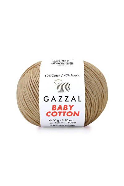 Gazzal Baby Cotton El Örgü İpliği 50gr 3424 Deve Tüyü - 1 ADET