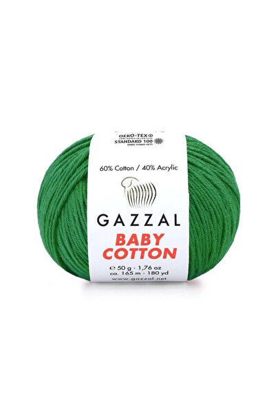 Gazzal Baby Cotton El Örgü İpliği 50gr 3456 Yeşil - 1 ADET