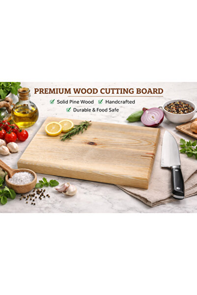 BLOKON Doğrama Tahtası YEKPARE MASİF EKSİZ TEK PARÇA Kesme Sunum Et Ekmek Seb...