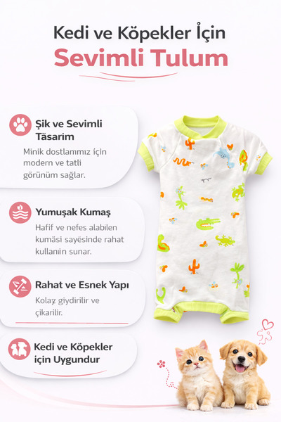 mardog Kedi ve Köpekler İçin Sevimli Pet Tulum – Yumuşak Kumaşlı Rahat Evcil ...