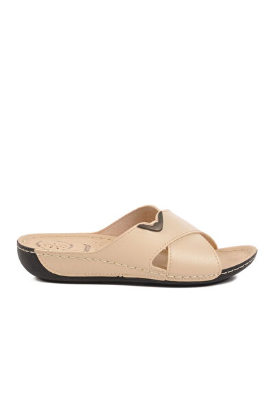 Aspor Beige Anatomical Women's Flat Slippers