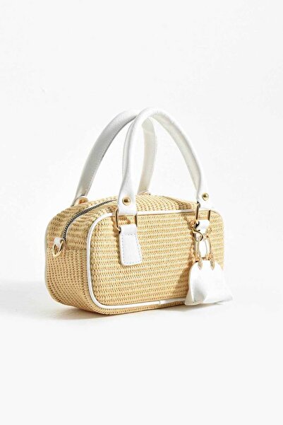 Çanta Trend Straw Women's Handbag with Bag Accessories Shoulder Bag