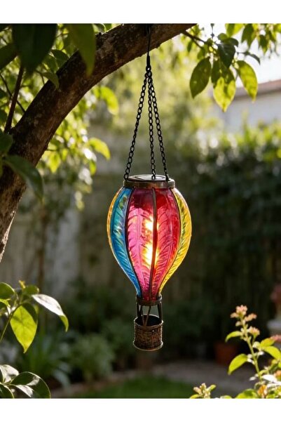 Dream Plus Sıcak Hava Balonu Solar Aydınlatma Dekoratif Sarkıt Bahçe Veranda ...