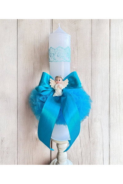 Your Baby Store Lumanare botez ingeras –turcoaz, 35 cm