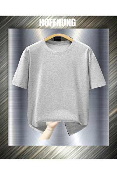 HOFFNUNG Unisex Short Sleeve Round Neck Blank Printed Solid Color Tshirt