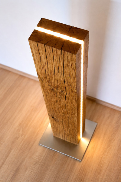 HOMEMADES Lampă de podea LED din lemn