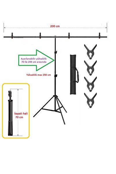 ADA GREENBOX 250x200 cm T-şeklinde arka plan destek seti, stüdyo, fotoğraf, v...