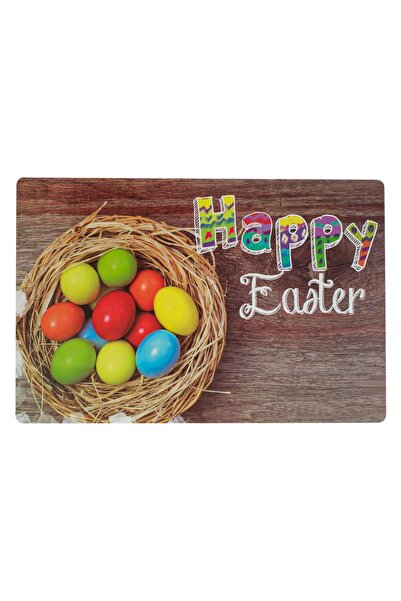 OEM Plate Holder with Patterned "Happy Easter" 45x30cm