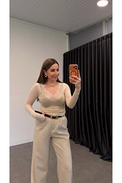 elif teke Dlv Cashmere Lace Li Blouse Beige