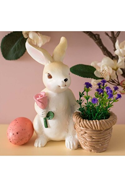 OEM Figurina de Iepuras cu Cos de Lavanda de Paste din Polirasina 12x8x15cm