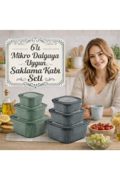 PONÇİK STORE 6-Piece Storage Set with Silicone Lids and Air Release Compartme...