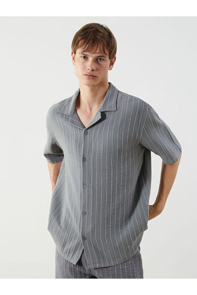 LC Waikiki Comfortable Fit Short Sleeve Muslin Men's Shirt