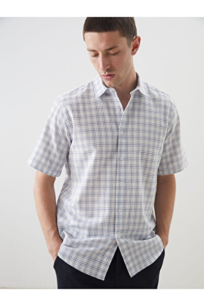 LC Waikiki Regular Fit Short Sleeve Plaid Men's Shirt