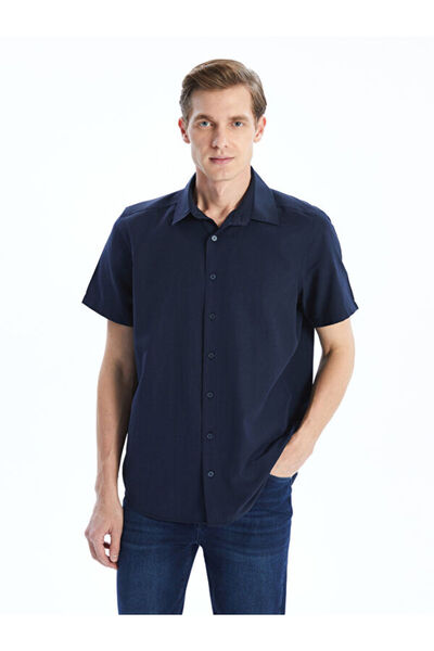 LC Waikiki Regular Fit Short Sleeve Poplin Men's Shirt