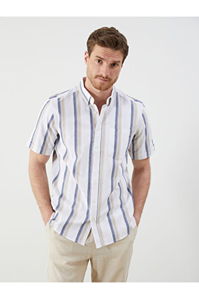 LC Waikiki Regular Fit Short Sleeve Striped Men's Shirt