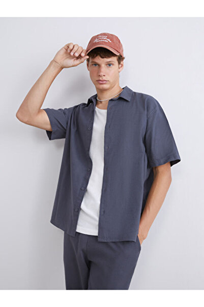 LC Waikiki Comfortable Fit Short Sleeve Linen Look Men's Shirt