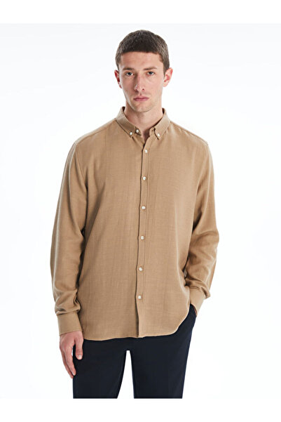 LC Waikiki Slim Fit Long Sleeve Dobby Men's Shirt