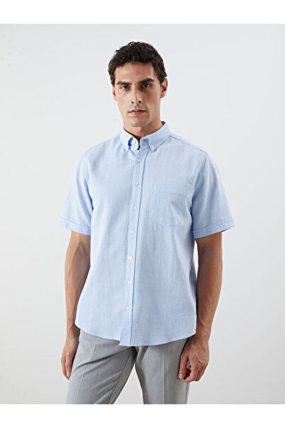 LC Waikiki Regular Fit Short Sleeve Dobby Men's Shirt