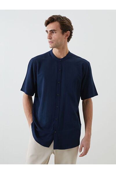 LC Waikiki Regular Fit Short Sleeve Dobby Men's Textured Shirt