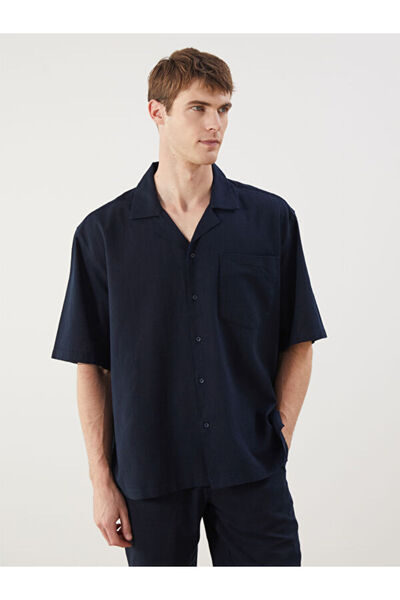 LC Waikiki Rmz Gi̇yi̇m Farkiyla Standard Fit Short Sleeve Gabardine Men's Shirt