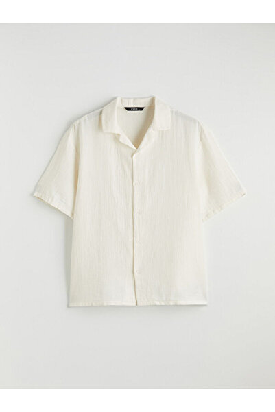 LC Waikiki Loose Fit Resort Collar Muslin Men's Shirt