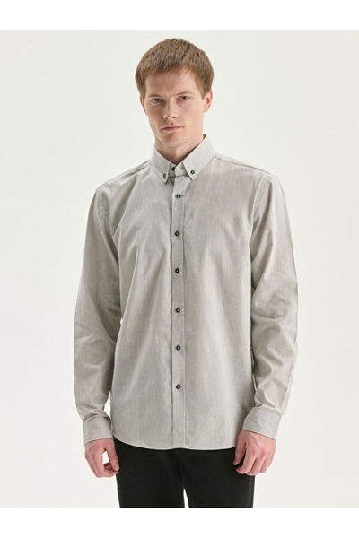 LC Waikiki Slim Fit Long Sleeve Linen Blended Men's Shirt