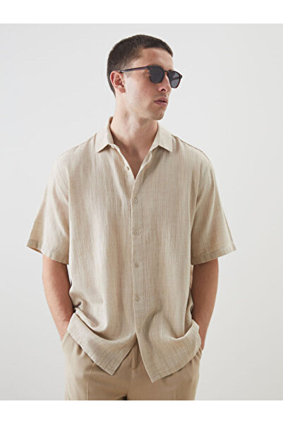 LC Waikiki Regular Fit Short Sleeve Men's Textured Shirt