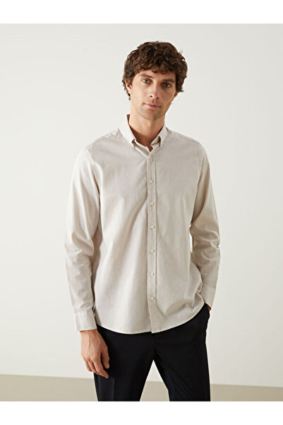 LC Waikiki Rmz Gi̇yi̇m Farkiyla Slim Fit Long Sleeve Oxford Men's Shirt