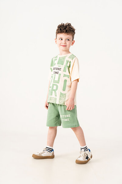 ZİMEXİ 3-4-5-6 Years 100% Cotton Shorts Suit for Boys