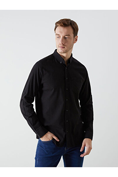 LC Waikiki Regular Fit Long Sleeve Linen Blended Men's Shirt