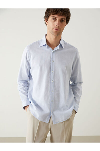 LC Waikiki Regular Fit Long Sleeve Linen Blended Men's Shirt