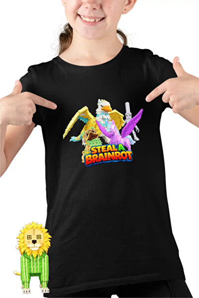 OEM Tricou Copii Fete Steal a Brainrot Roblox Griffin Pegasus Meme