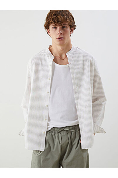 LC Waikiki Regular Fit Long Sleeve Linen Blended Men's Shirt