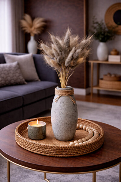 ÇINARASYADAHOME Gri Lagurus Bunny Tail Grass 40 Baş-Dal 30-40 cm Şoklanmış Çi...