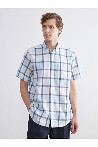 LC Waikiki Regular Fit Short Sleeve Plaid Poplin Men's Shirt